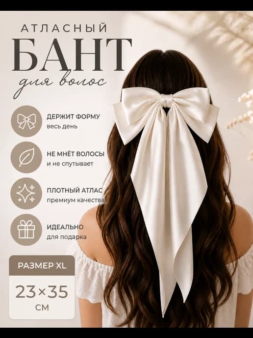 Бант для волос на заколке большой