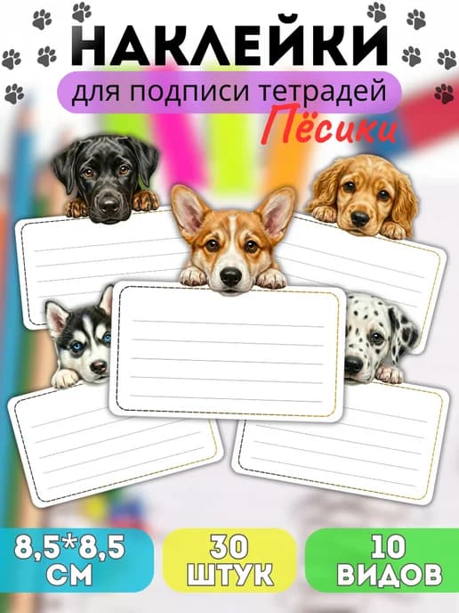Наклейки для подписи тетрадей