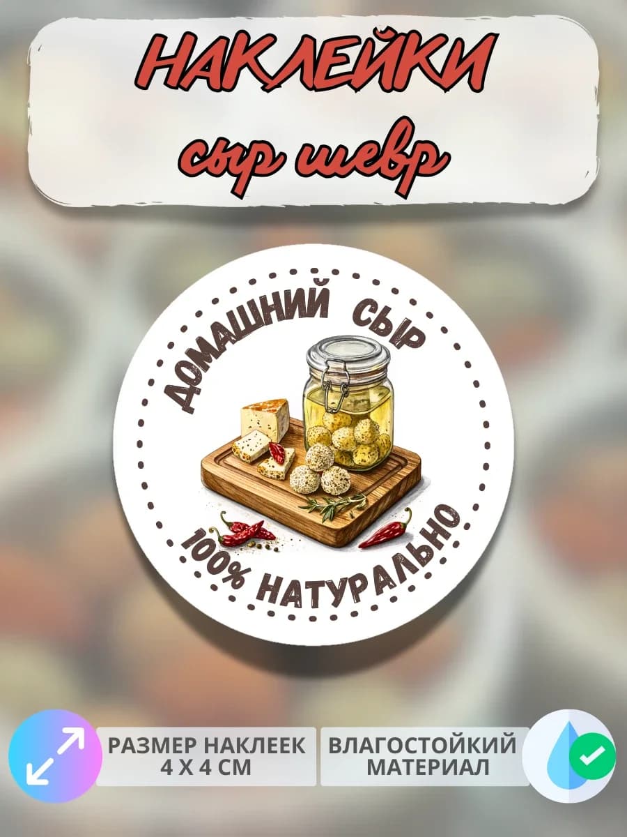 Наклейки молочная продукция сыр Шевр