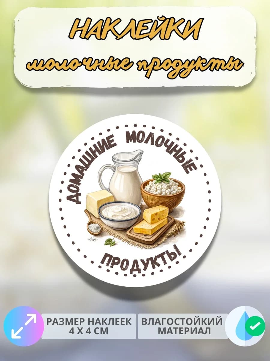 Наклейки Молочная продукция ассорти