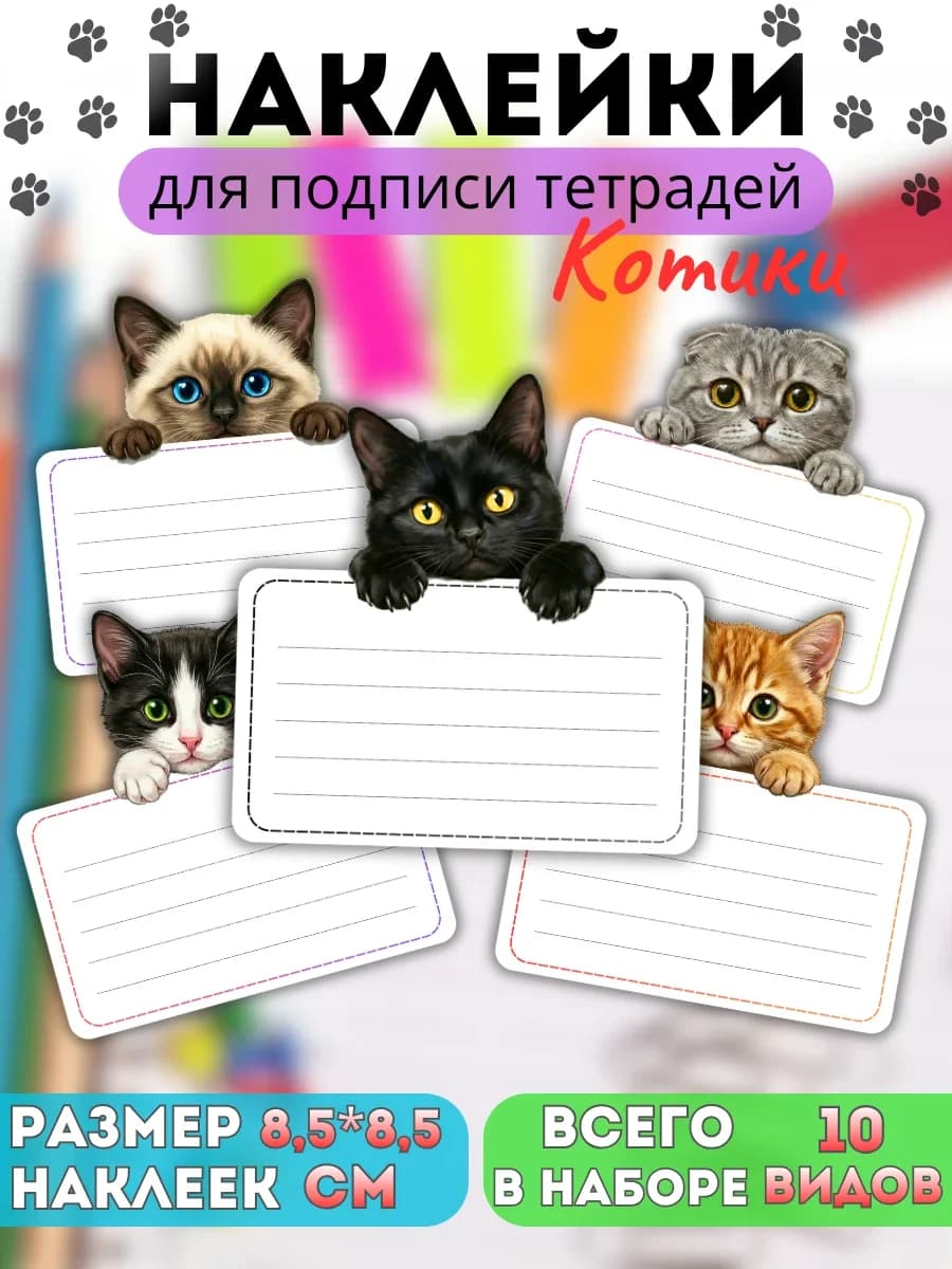 Наклейки для подписи тетрадей