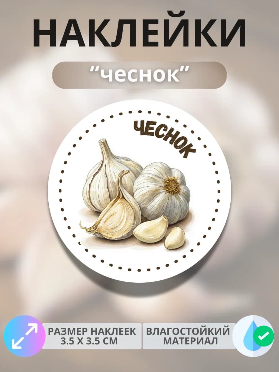 Наклейки маркеры Чеснок
