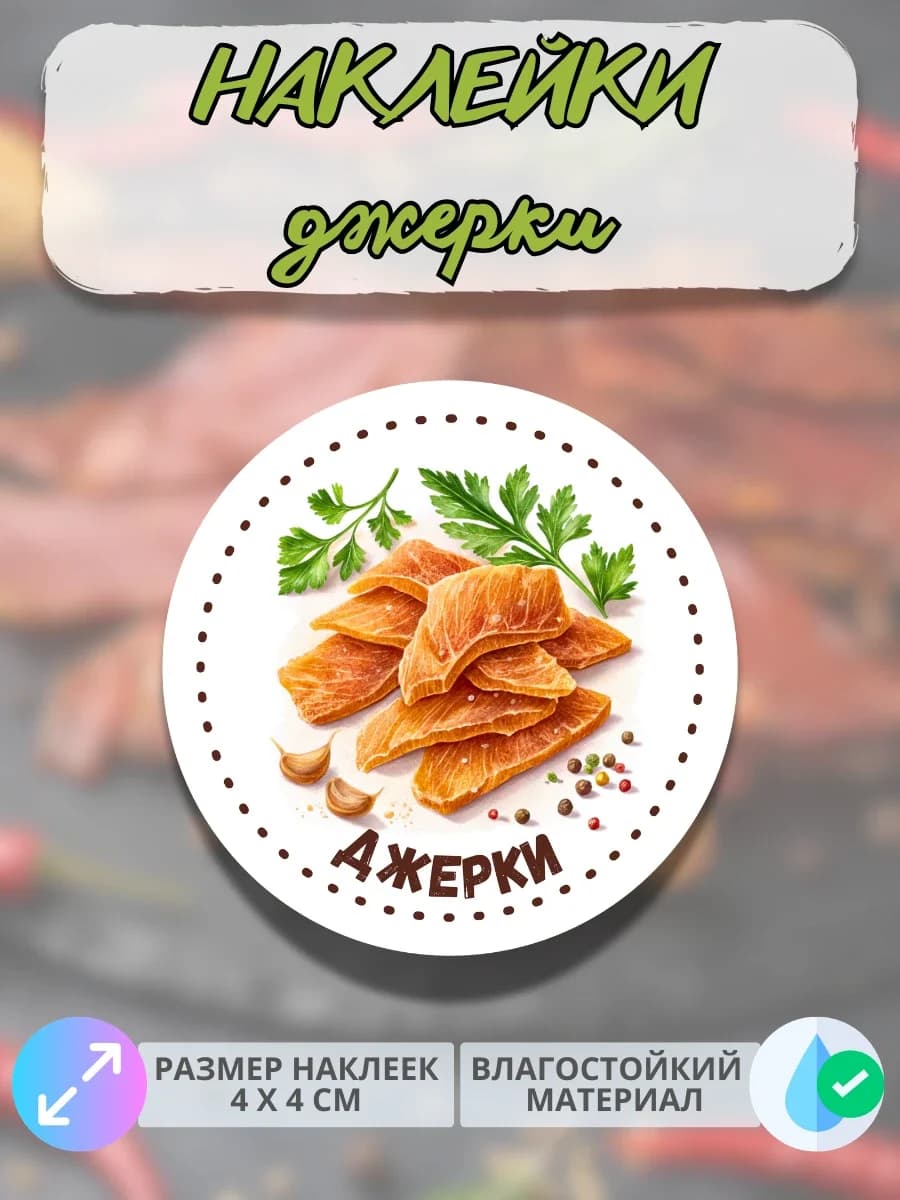 Наклейки Мясные деликатесы Джерки