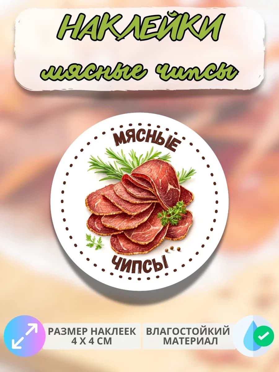 Наклейки Мясные деликатесы Чипсы