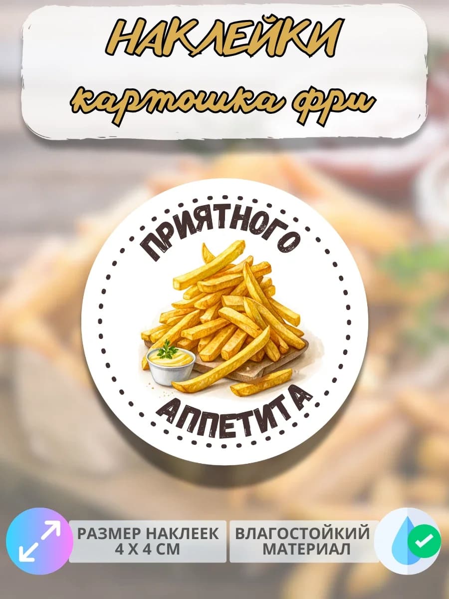 Наклейки Приятного аппетита фастфуд Картофель фри