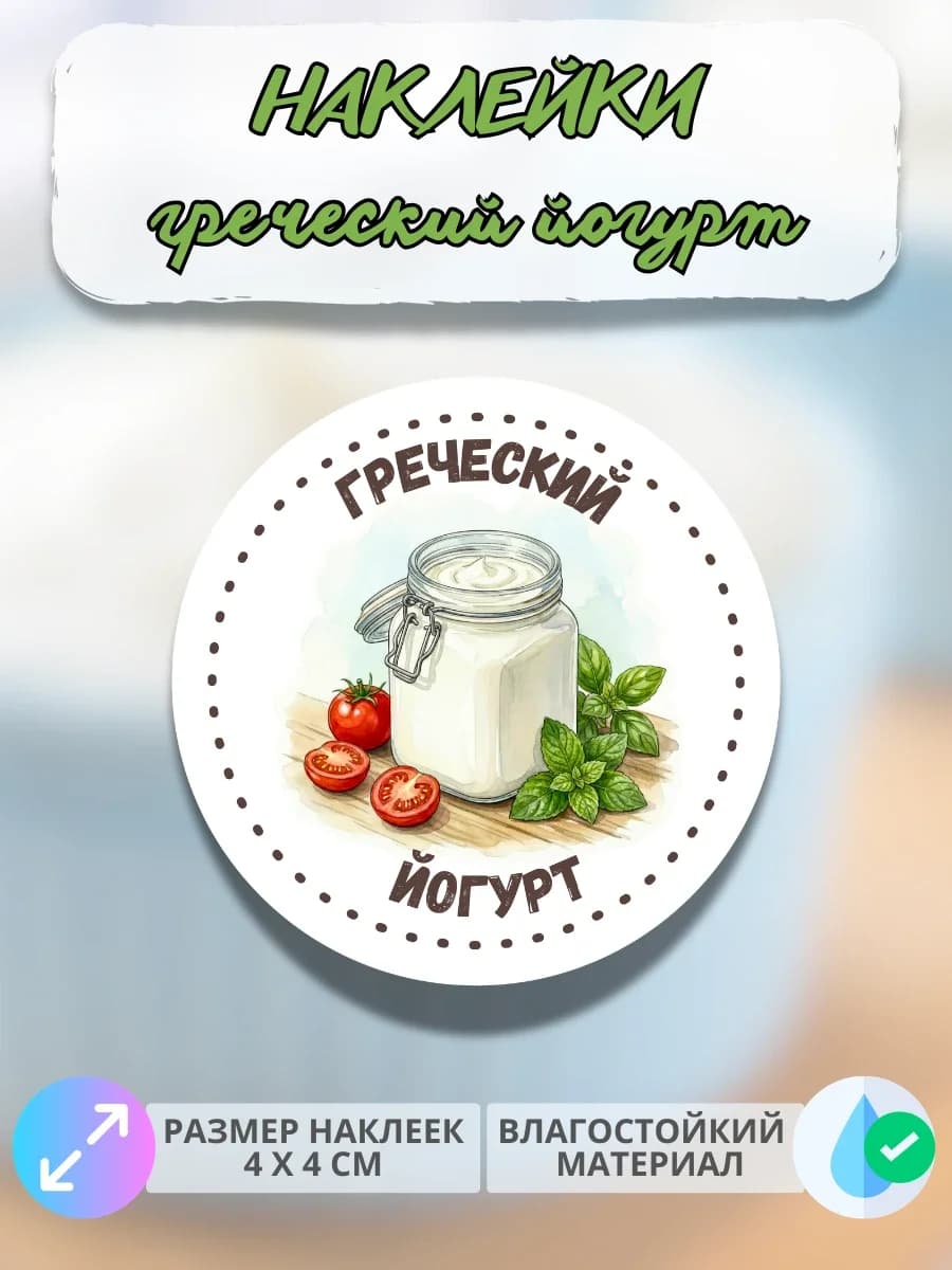 Наклейки Молочная продукция Греческий йогурт