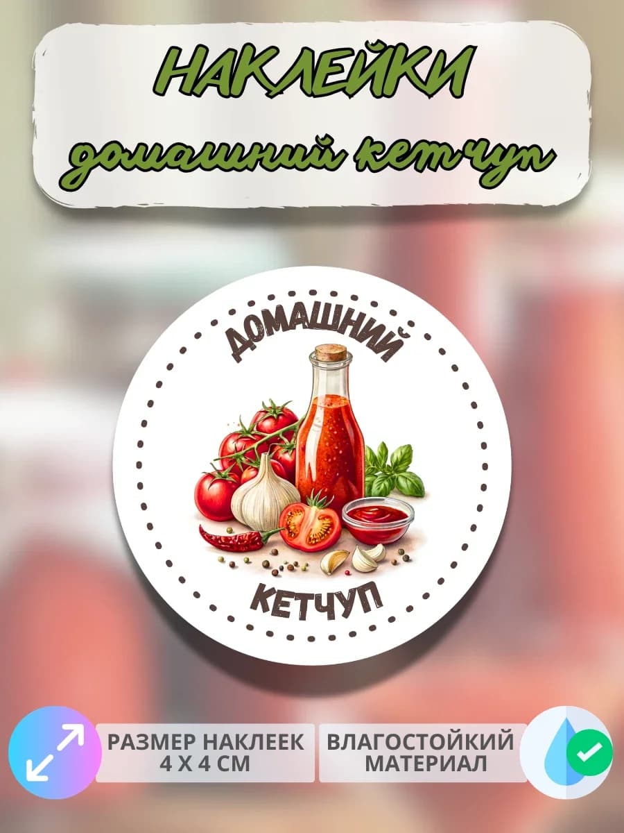Наклейки для консервации Домашний кетчуп