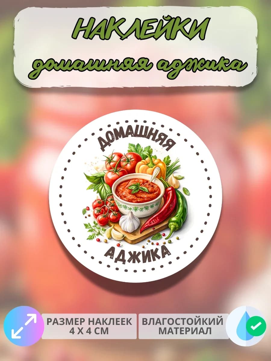 Наклейки для консервации Домашняя аджика