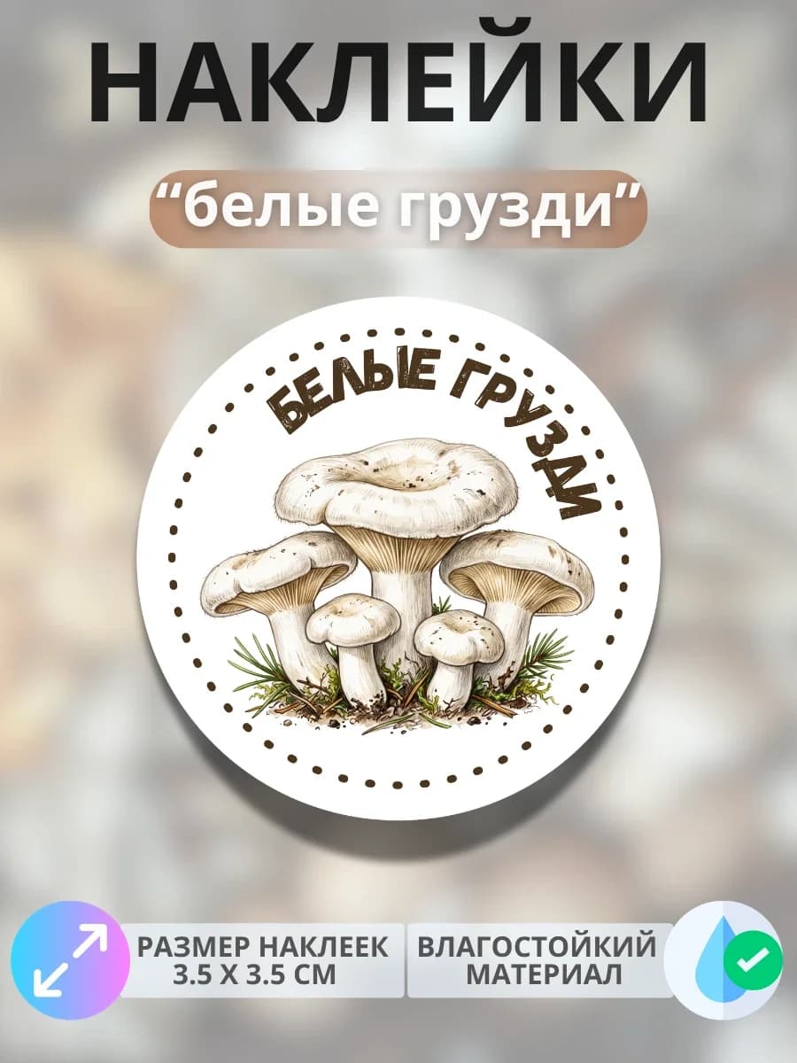 Наклейки маркеры Белые грузди