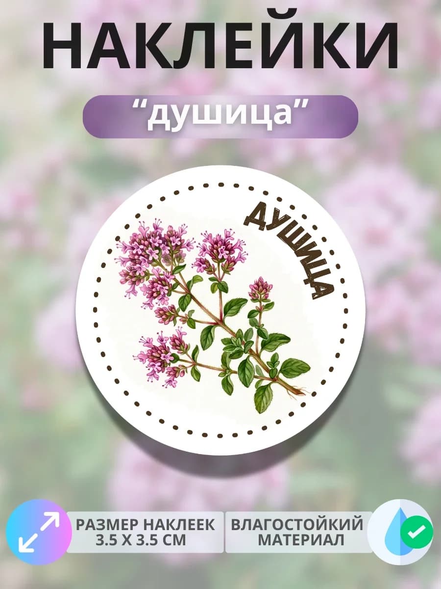 Наклейки маркеры Душица
