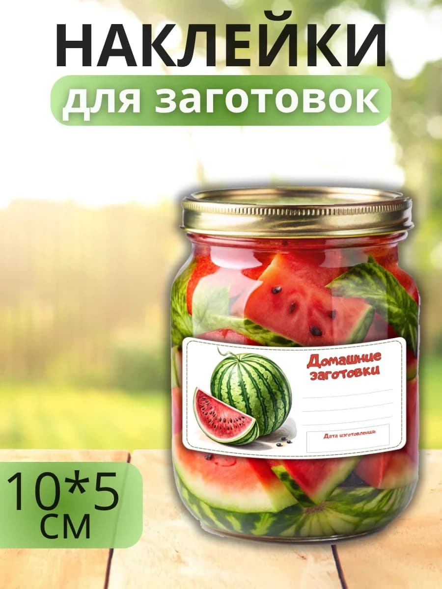 Наклейки для маркировки банок с заготовками (Арбуз)