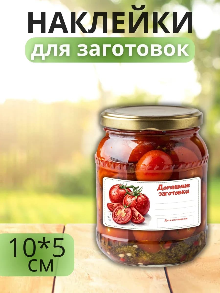 Наклейки для маркировки банок с заготовками (Помидоры)